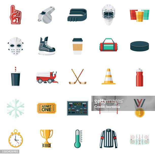 hockey icon set - ice hockey stock-grafiken, -clipart, -cartoons und -symbole