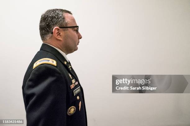 Lt. Col. Alexander Vindman, National Security Council Director for European Affairs, walks through the halls of the Longworth House Office Building...