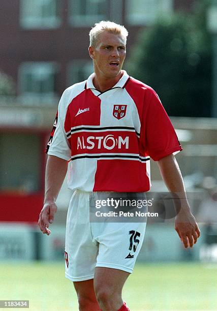 Tony Battersby of Lincoln City in action during the Pre-Season Friendly match against Northampton Town at Sincil Bank, in Lincoln, England. Lincoln...