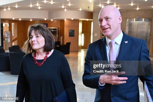 Scottish Health Secretary Jeane Freeman on the way to Topical Questions in the Scottish Parliament where she faced questions on NHS staff shortages...