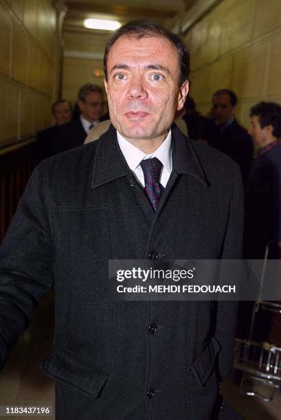 Jean-Charles Naouri, ancien directeur de cabinet de Pierre Bérégovoy et homme d'affaires, arrive au palais de justice de Paris, le 08 novembre 2002,...