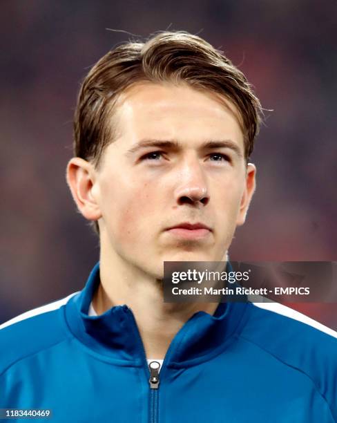 Genk's Sander Berge Liverpool v KRC Genk - UEFA Champions League - Group E - Anfield .