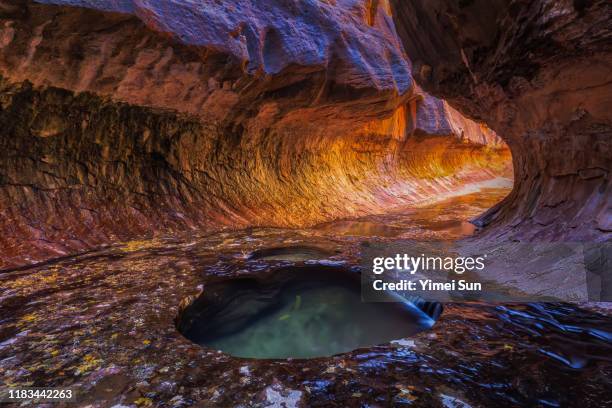 subway of zion national park - slot canyon fotografías e imágenes de stock