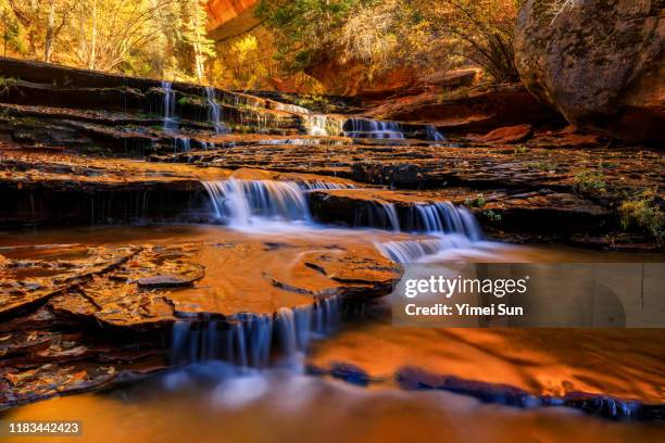 subway of zion national park - november landscape stock pictures, royalty-free photos & images