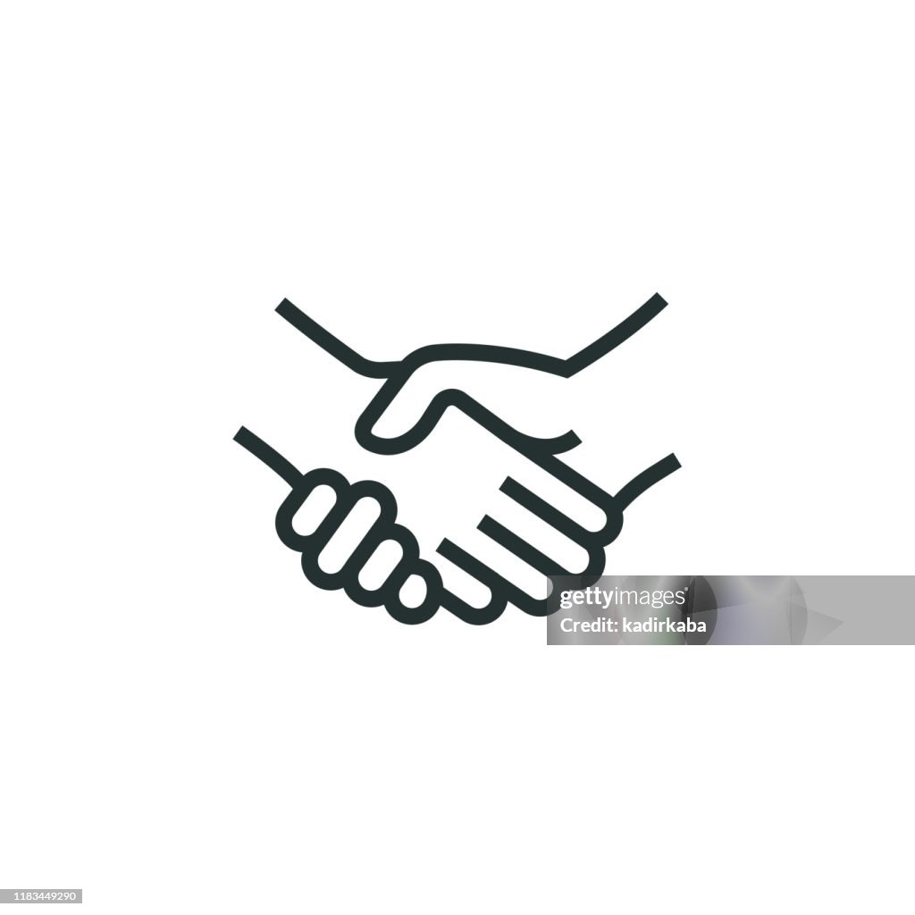 Icona linea handshake