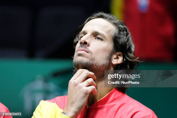 Feliciano López during Day 2 of the 2019 Davis Cup at La Caja Magica on November 19, 2019 in Madrid, Spain