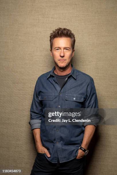 Actor Edward Norton from 'Motherless Brooklyn' is photographed for Los Angeles Times on September 9, 2019 at the Toronto International Film Festival...