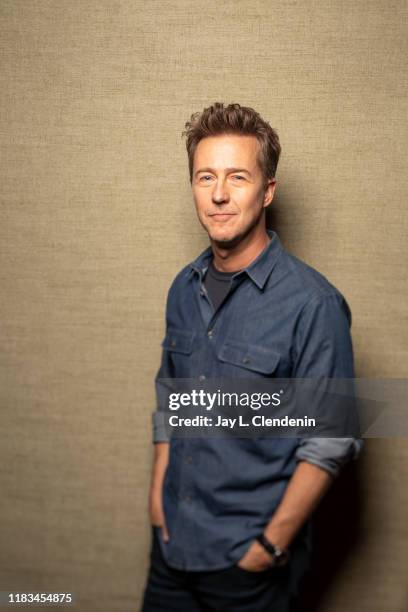 Actor Edward Norton from 'Motherless Brooklyn' is photographed for Los Angeles Times on September 9, 2019 at the Toronto International Film Festival...