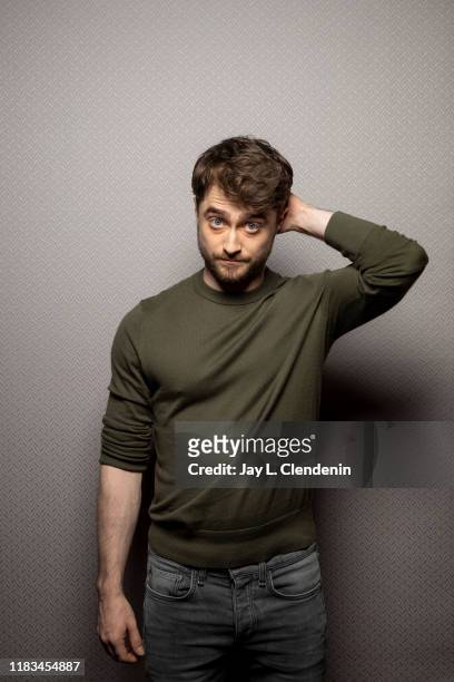 Actor Daniel Radcliffe from 'Guns Akimbo' is photographed for Los Angeles Times on September 9, 2019 at the Toronto International Film Festival in...