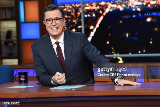 The Late Show with Stephen Colbert during Monday's November 18, 2019 show.