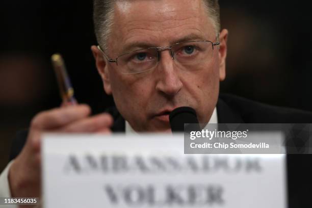 Former State Department special envoy to Ukraine Kurt Volker testifies before the House Intelligence Committee in the Longworth House Office Building...