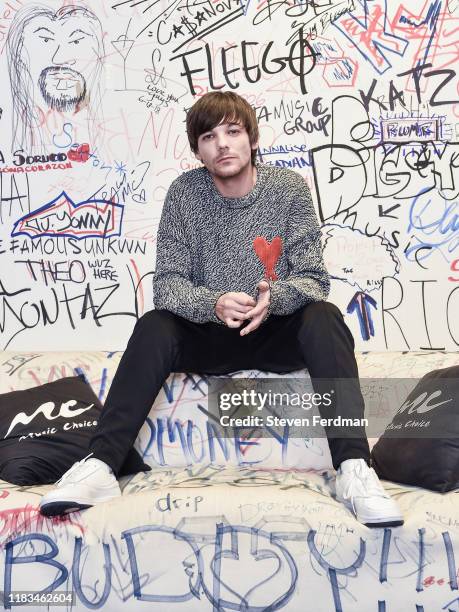 Louis Tomlinson visits Music Choice on October 25, 2019 in New York City.