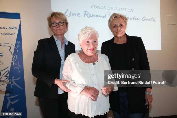Claude Chirac, Line Renaud and Muriel Robin attend the first "Line Renaud - Loulou Gaste Award for Medical Research" at Maison de la Recherche on...