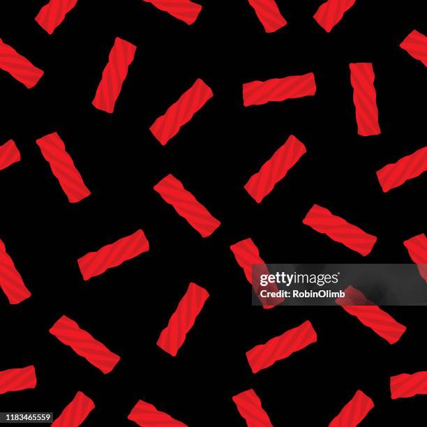 red licorice seamless pattern - licorice stock illustrations