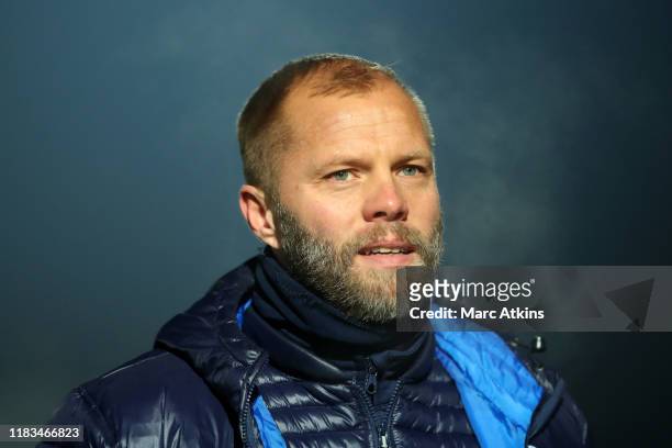 Eidur Gudjohnsen Iceland assistant manager during the International Friendly between England U20 and Iceland U20 at Adams Park on November 19, 2019...