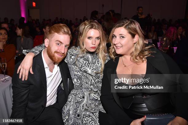 Kyle Torrence poses with Theodora Richards and Austin Fremont, both wearing Max Mara, at 25th Annual ARTWALK NY Benefiting Coalition For The Homeless...