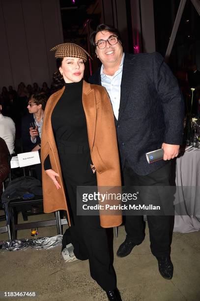 Debi Mazar, wearing Max Mara, and Mike De Paola attend 25th Annual ARTWALK NY Benefiting Coalition For The Homeless Presented By Max Mara at Spring...