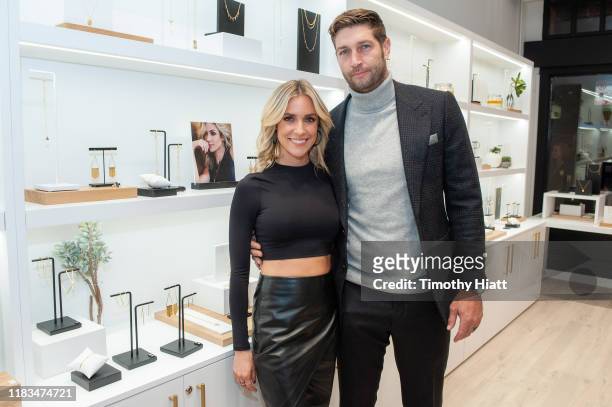 Kristin Cavallari and Jay Cutler attend the Uncommon James VIP Grand Opening at Uncommon James on October 25, 2019 in Chicago, Illinois.