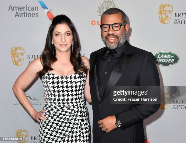 Chelsea Peretti and Jordan Peele attend the 2019 British Academy Britannia Awards presented by American Airlines and Jaguar Land Rover at The Beverly...