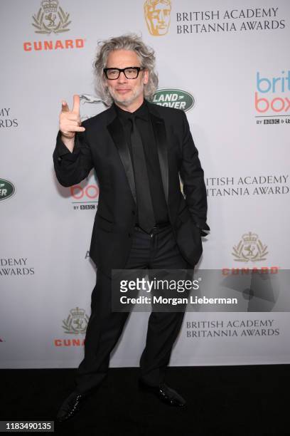 Dexter Fletcher attends the 2019 British Academy Britannia Awards presented by American Airlines and Jaguar Land Rover at The Beverly Hilton Hotel on...