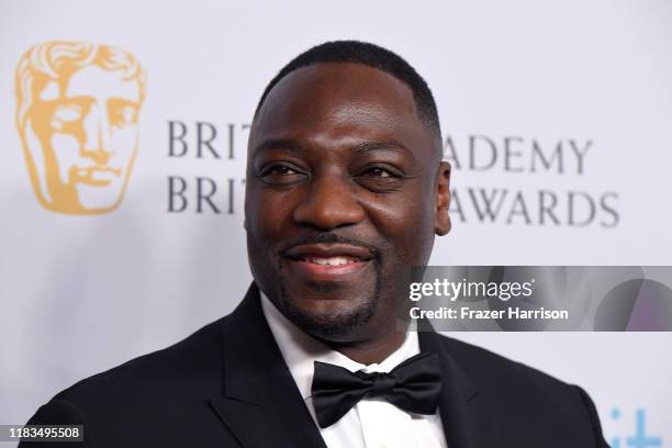 Adewale Akinnuoye-Agbaje attends the 2019 British Academy Britannia Awards presented by American Airlines and Jaguar Land Rover at The Beverly Hilton...