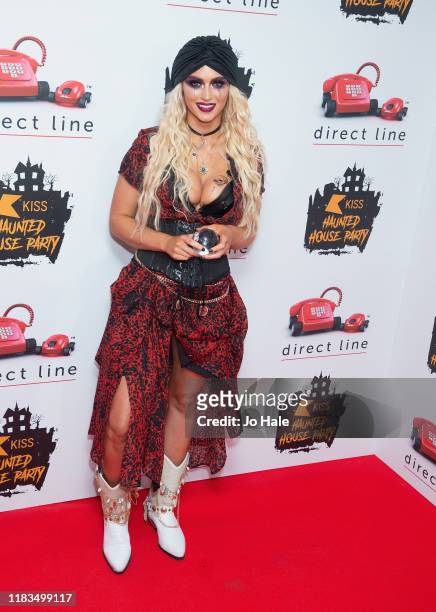 Lucie Donlan attends the KISS Haunted House Party 2019 at The SSE Arena, Wembley on October 25, 2019 in London, England.