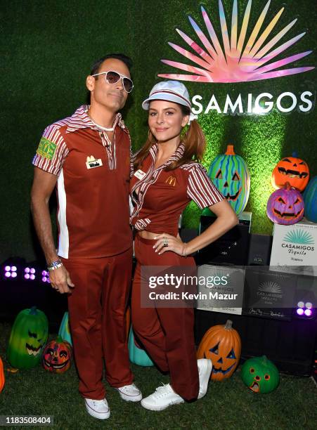 Keven Undergaro and Maria Menounos attend the 2019 Casamigos Halloween Party on October 25, 2019 at a private residence in Beverly Hills, California.