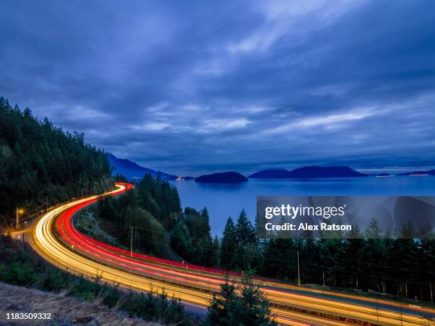 sea to sky highway, lions bay, bc, canada - vancouver canada stock pictures, royalty-free photos & images