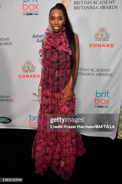 Carrie Bernans during the 2019 British Academy Britannia Awards presented by American Airlines and Jaguar Land Rover at The Beverly Hilton Hotel on...