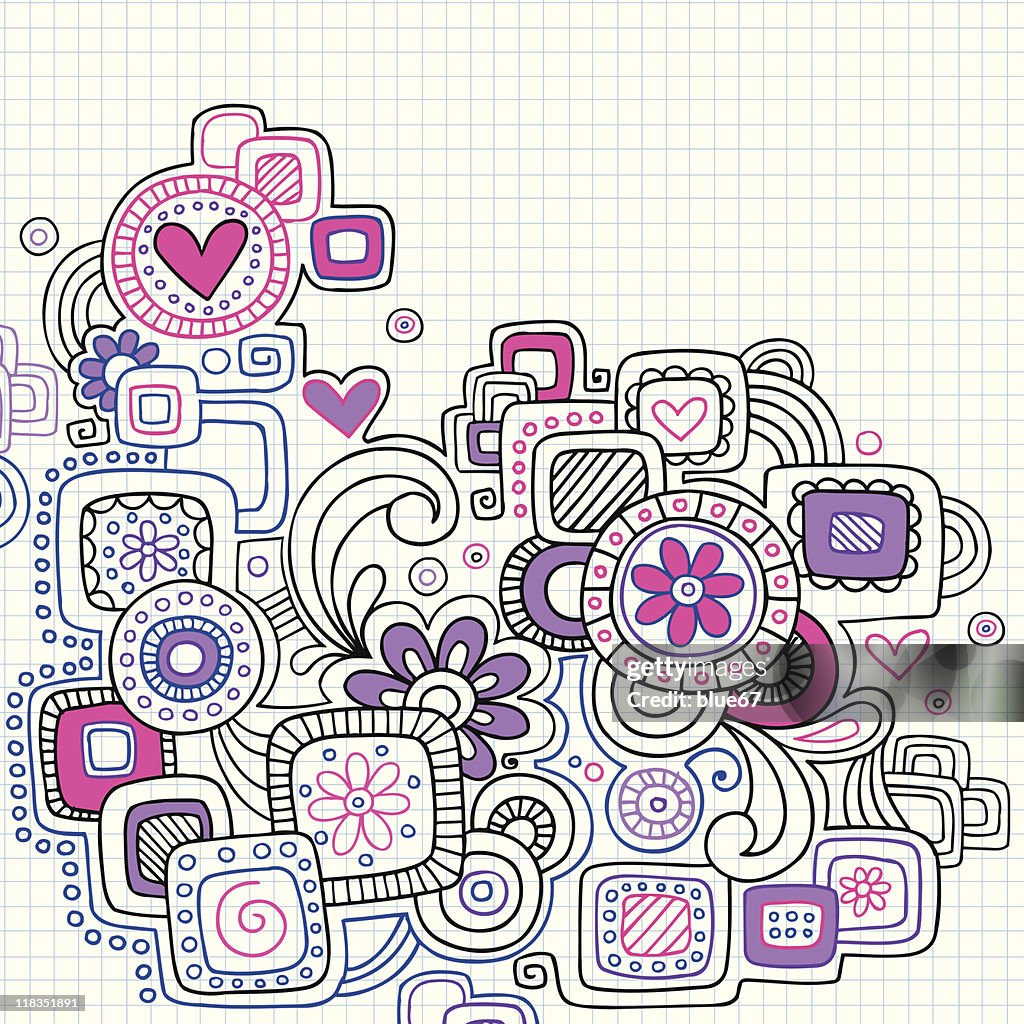 Graph Doodles Notebook Doodles On Graph Paper Vector High-Res Vector Graphic - Getty ...