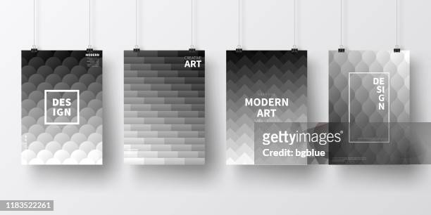 posters with geometric designs, isolated on white background - circle of infinity stock illustrations