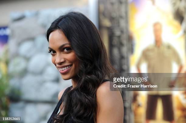 Actress Rosario Dawson arrives at the Premiere of "The Zookeeper" at the Regency Village Theater, Westwood on July 6, 2011 in Los Angeles, California.