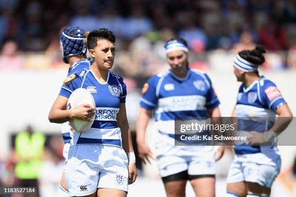 Kiritapu Demant of Auckland looks on during the Farah Palmer Cup Final between Canterbury and Auckland at Rugby Park on October 26, 2019 in...