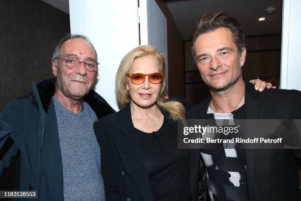 Jacques Rouveyrollis, Sylvie Vartan and her son David Hallyday pose after the the Sylvie Vartan Concert "Avec toi.. La Rock'n Roll Attitude" at Le...