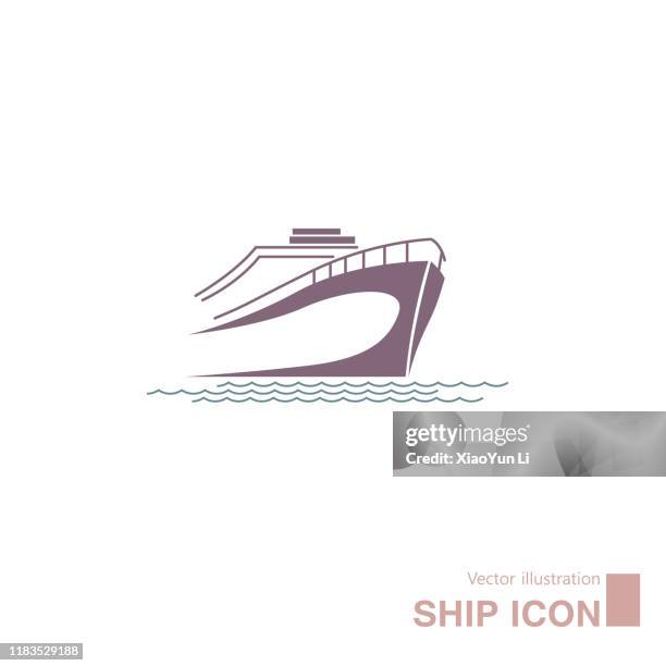 vector drawn ship icon. - cruise ship logos stock illustrations