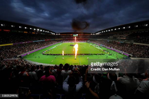 General view of International Stadium Yokohama during the Rugby World Cup 2019 Semi-Final match between England and New Zealand at International...