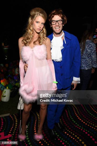 Abby Champion and Patrick Schwarzenegger attend the 2019 Casamigos Halloween Party on October 25, 2019 at a private residence in Beverly Hills,...