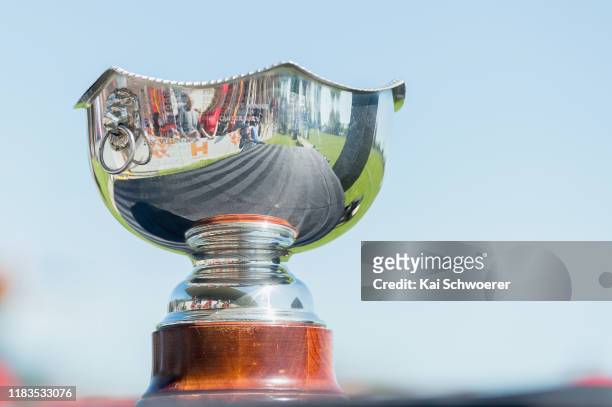 The Farah Palmer Cup is seen prior to the Farah Palmer Cup Final between Canterbury and Auckland at Rugby Park on October 26, 2019 in Christchurch,...