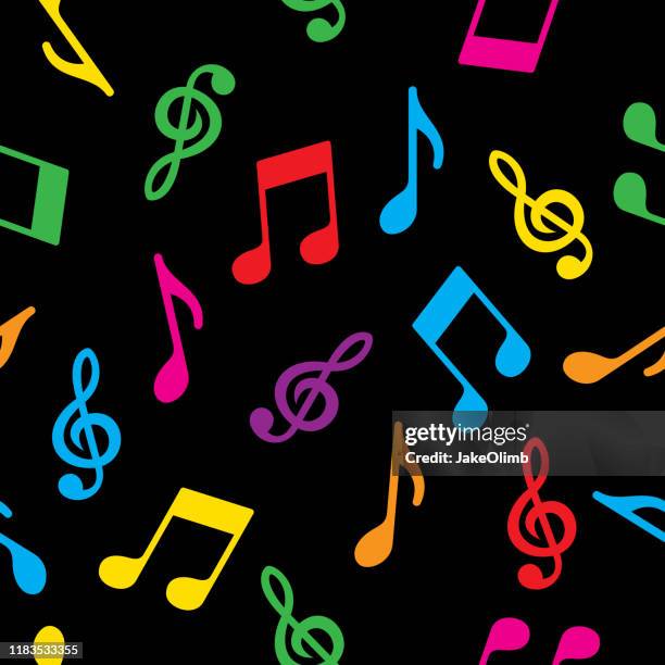 music note pattern colorful - musical notes stock illustrations