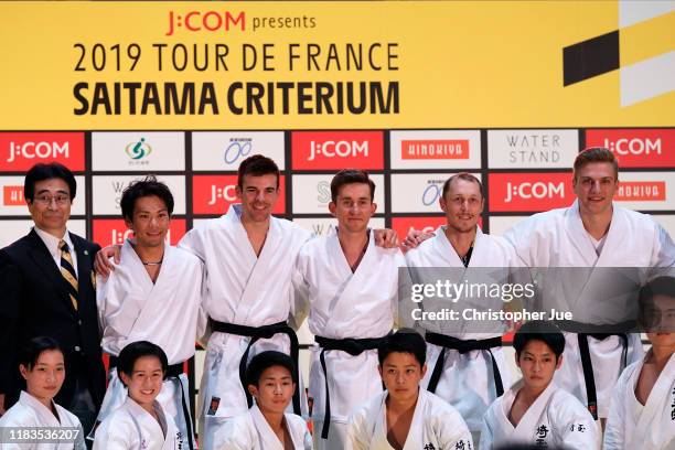 Yukiya Arashiro of Japan and Team Bahrain-Merida Tour of France Japan Rider / Lilian Calmejane of France and Team Total Direct Energie / Michal...