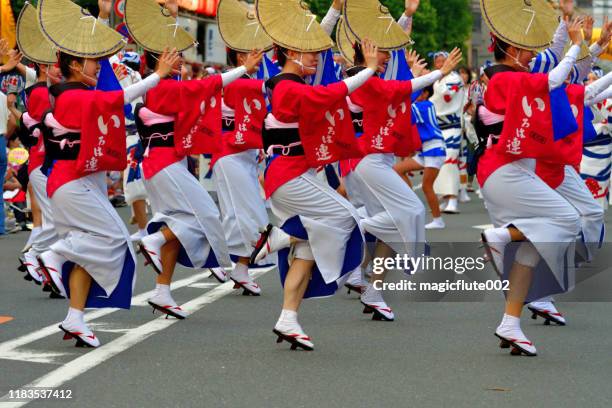 koenji awa dance festival, tokyo - japanese culture on show at hyper japan stock pictures, royalty-free photos & images