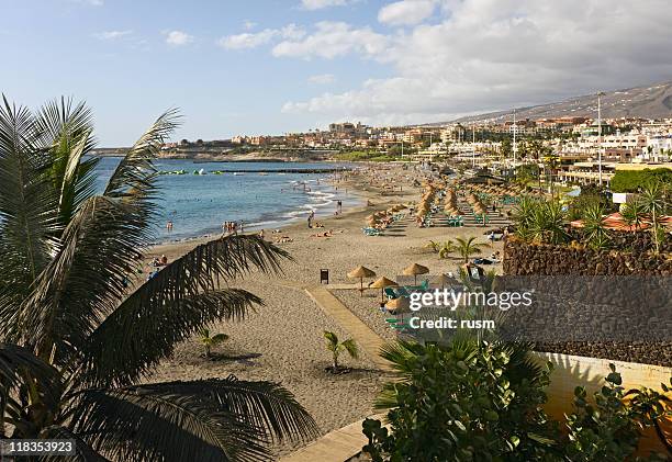 beach view, tenerife - playa de las americas stock pictures, royalty-free photos & images