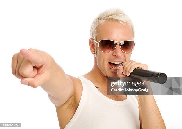 rockstar - singer isolated stock pictures, royalty-free photos & images
