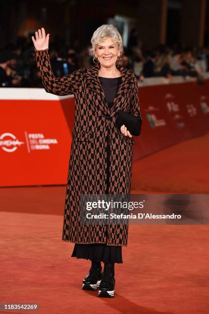 Caterina Caselli attends the red carpet of the movie "Negramaro. L'anima vista da qui" during the 14th Rome Film Festival on October 25, 2019 in...