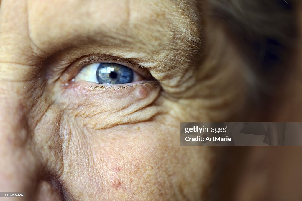 Senior woman's eye