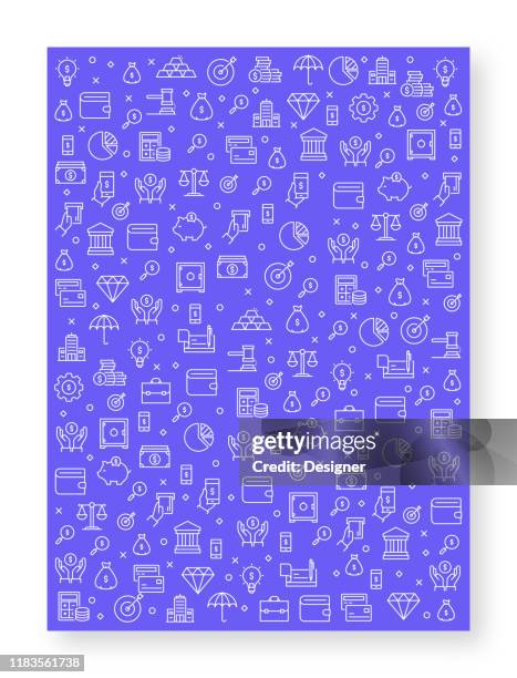 set of business and finance icons vector pattern design - accounting background stock illustrations