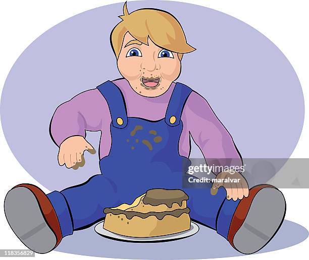 child cake - chocolate stain stock illustrations