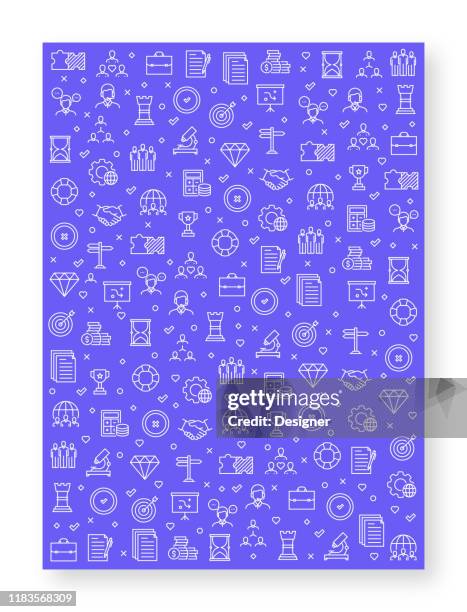 set of business elements icons vector pattern design - explain icon stock illustrations