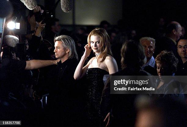 Baz Luhrmann and Nicole Kidman arrive at the Sydney premiere of Moulin Rouge on Sunday 20 May 2001.