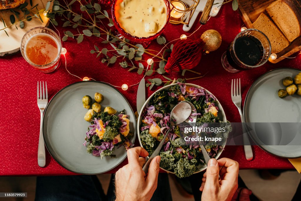 Christmas Food Smorgasbord kale salad